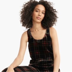 NWT J. Crew Tartan Plaid Velvet Tank Top